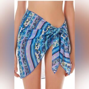 LUCKY BRAND SWIM SARONG. NWT! Beautiful blue print. Easy to wear. Easy care OSFM